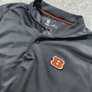 Nike NFL Cincinnati Bengals Polo Shirt Mens S Black On-Field Blade collar